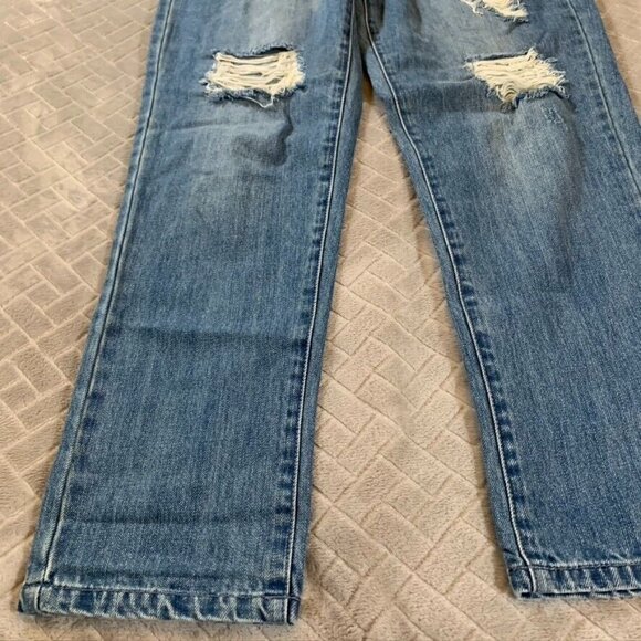 Rachel Roy Womens 28 Denim Jeans Blue Straight Ankle Distressed 100% Cotton - Picture 3 of 12
